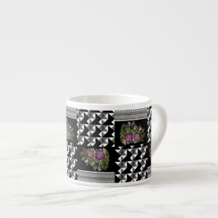 Tasse Expresso Rustique, patchwork, roses
