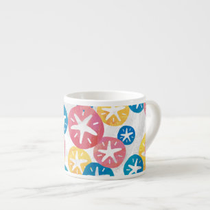 Tasse Expresso Sable Dollar Jaune Rouge Bleu Motif