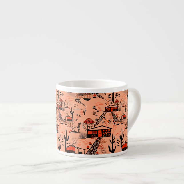 Tasse Expresso Sable sans transparence paysage de sable maisons n (Devant droit)