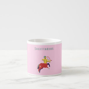 Tasse Expresso Sagittaire rose, zodiaque, signe du zodiaque
