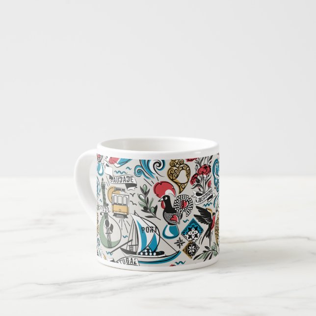 Tasse Expresso Saudade // motifs populaires du Portugal (Devant gauche)