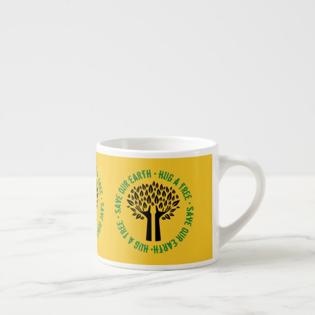 Tasse Expresso Serrer un arbre sauver notre terre (Droite)