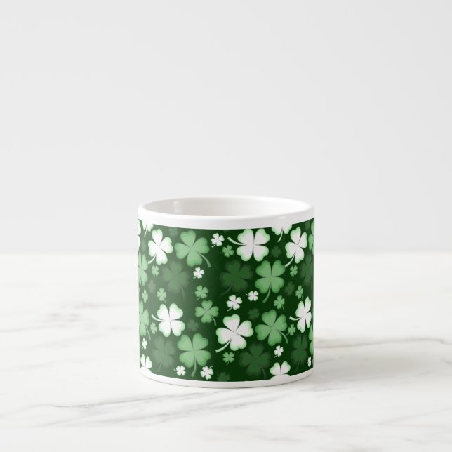 Tasse Expresso Shamrock vert, Saint Patrick's Day (Devant)