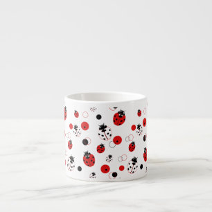 Tasse Expresso Simple Motif Ladybug rouge, noir et blanc