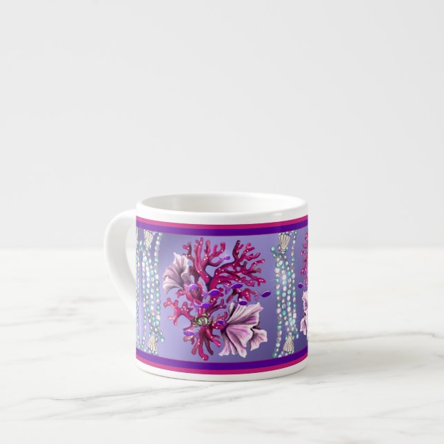 Tasse Expresso Sirène de mer violette (Devant gauche)