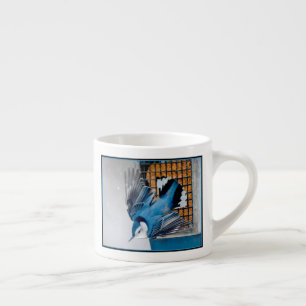 Tasse Expresso Sittelle à poitrine blanche dans la neige - Photo 