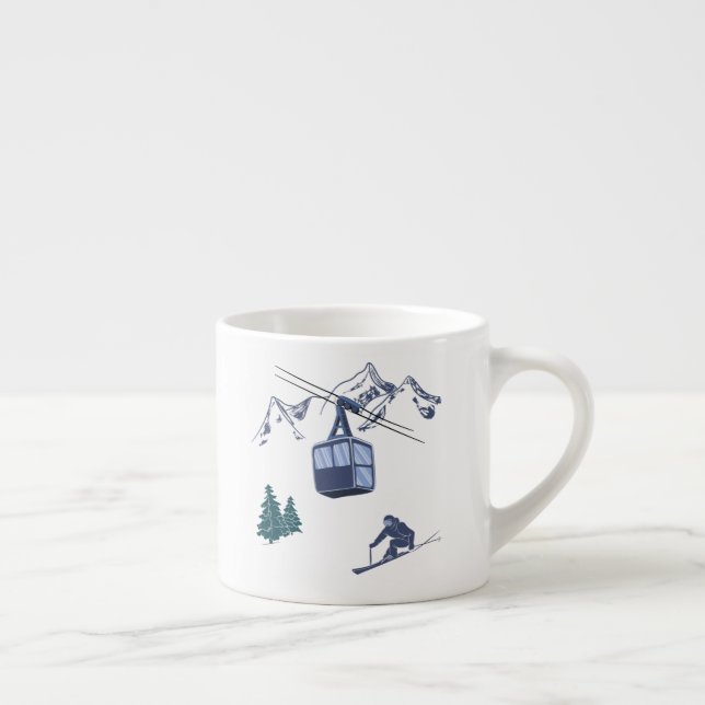 Tasse Expresso Ski Scene Sports d'hiver (Droite)