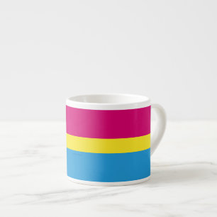 Tasse Expresso SlipperyJoe pansexuel drapeau de la fierté rose am