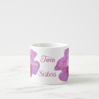 Tasse Expresso Soeurs jumelles mignonnes Gemini joli rose roses f