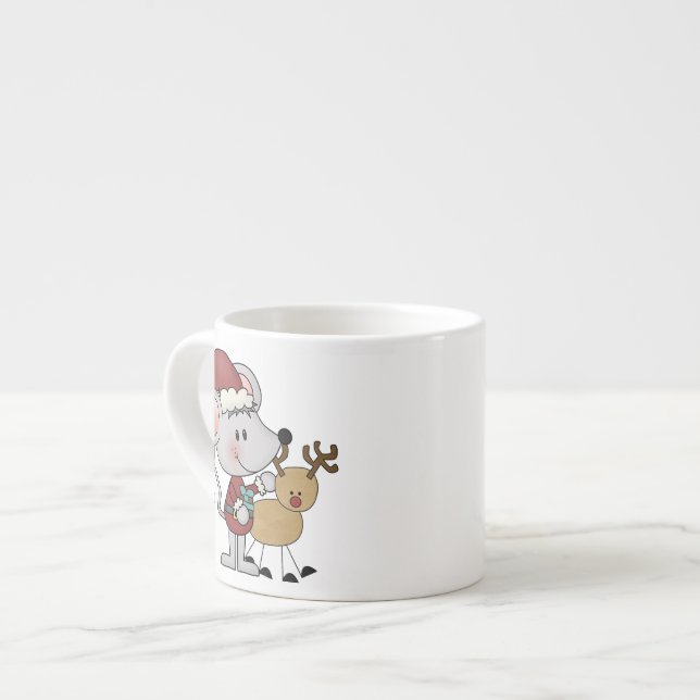 Tasse Expresso Souris de Noël et (Devant gauche)