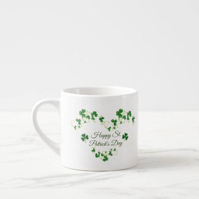 Tasse Expresso St. Patrick's Day Green Vine Shamrock Irish Party (Gauche)