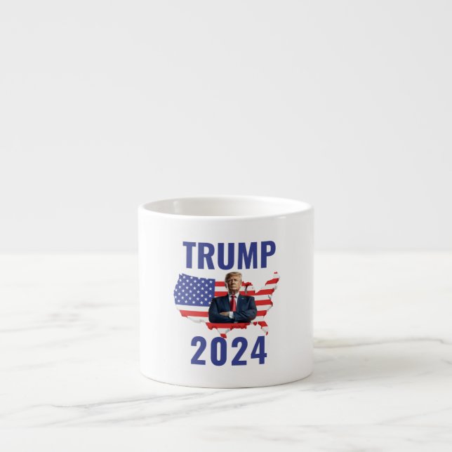 Tasse Expresso Stand with Trump: Gear Up for 2024! (Devant)