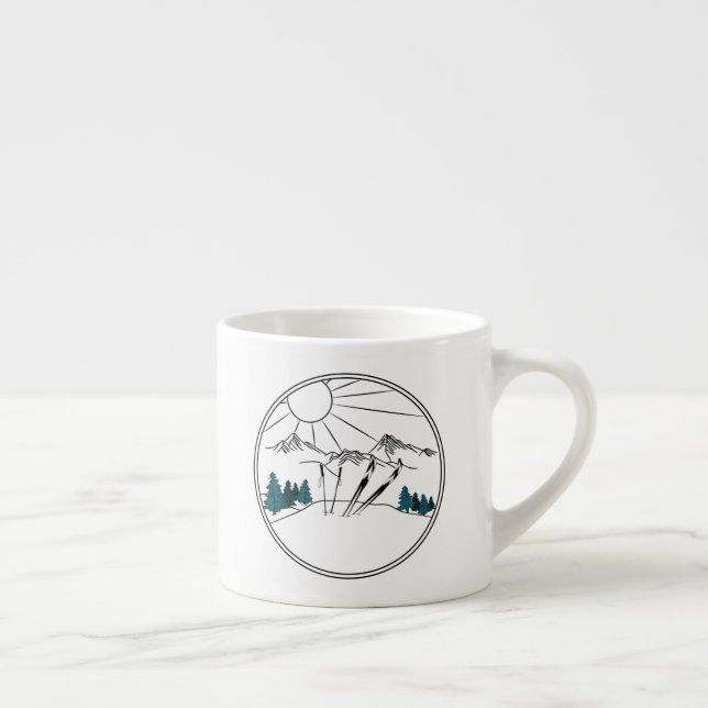 Tasse Expresso Station de ski Scène Sports d'hiver (Droite)