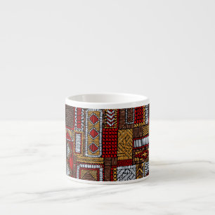 Tasse Expresso Style Patchwork Impression ethnique brodée