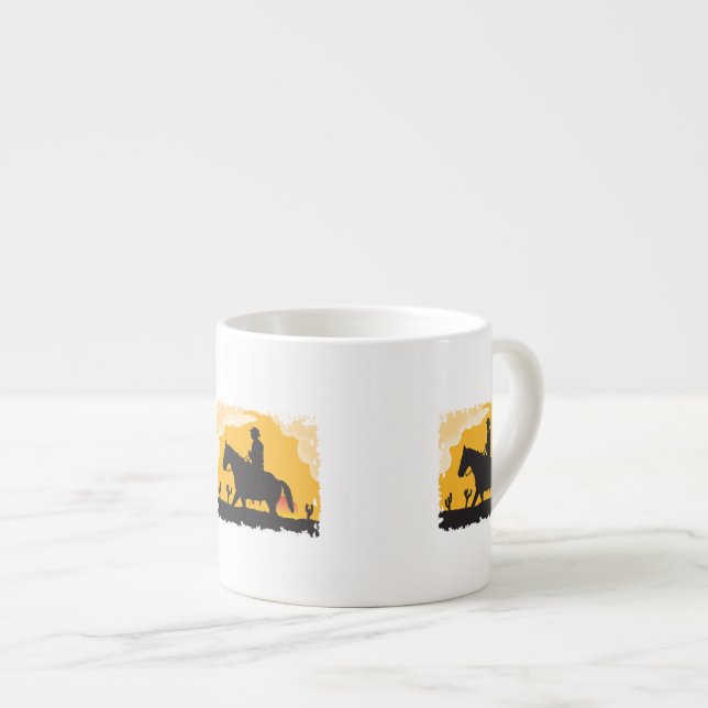 Tasse Expresso Sunset Cowboy (Devant droit)