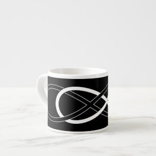 Tasse Expresso Symbole double infini - noir & blanc