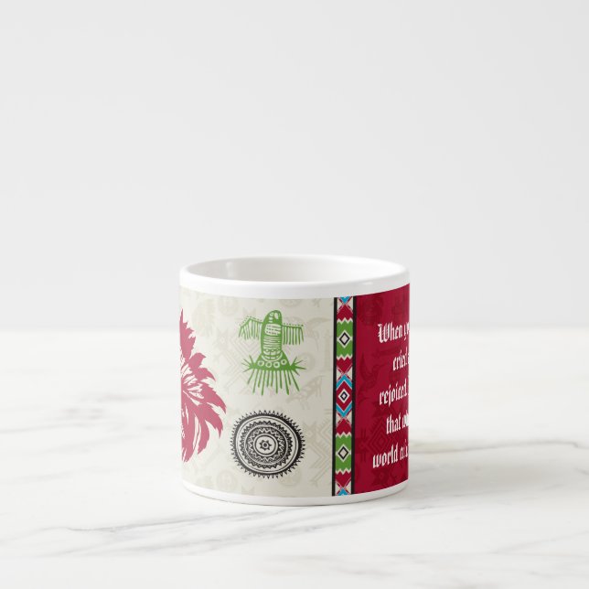 Tasse Expresso Symboles de Natif américain et sagesse - chef (Devant)