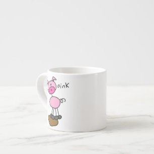 Tasse Expresso T-shirts et cadeaux Stick Figure Pig