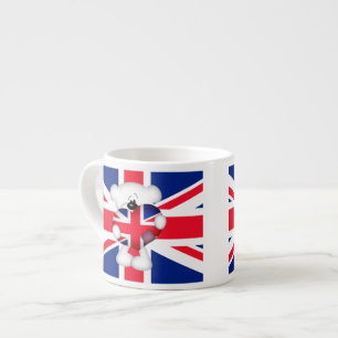 Tasse Expresso Teddy Bear et Big Union Jack Heart