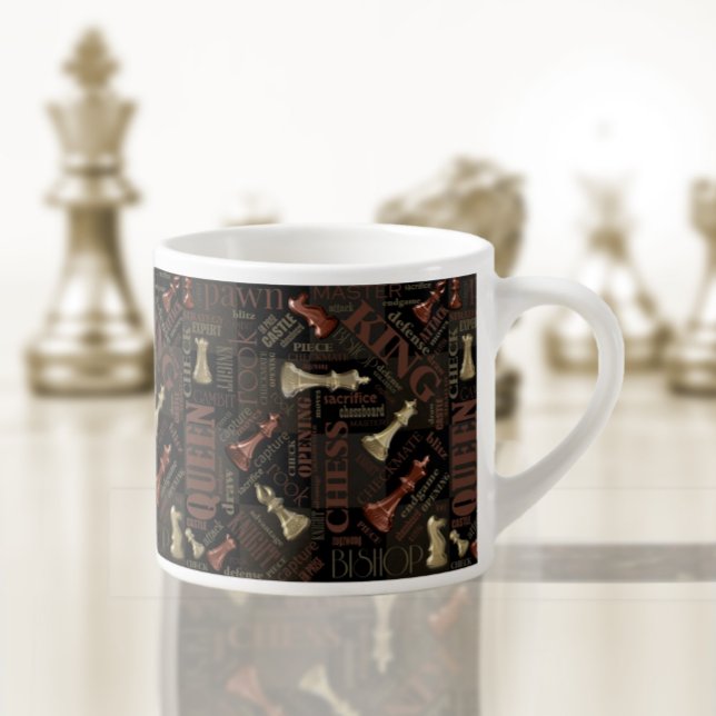 Tasse Expresso Termes et pièces d'échecs Cuivre et Or ID784 (Créateur téléchargé)