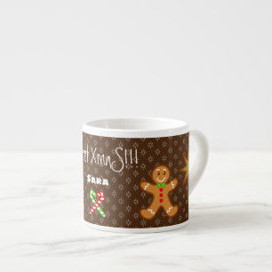 Tasse Expresso Texte personnalisé doux XmaS Pâtes en pain d'épice