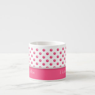 Tasse Expresso Texture rose de pois abstrait. Texte
