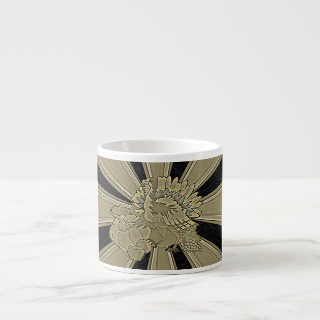 Tasse Expresso Thanksgiving Turquie sculpté - (Devant)