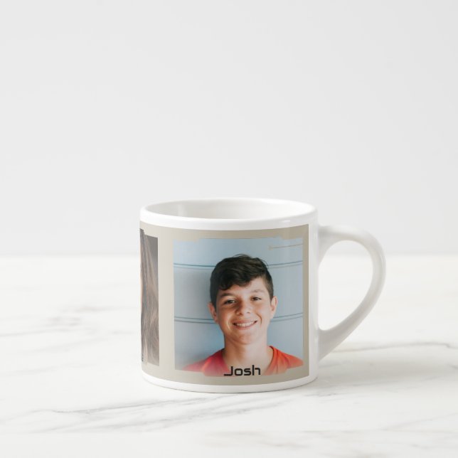 Tasse Expresso Three photos and name, beige Sci-Fi Frame (Droite)