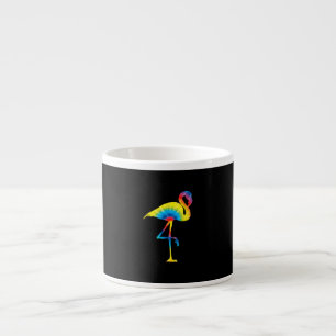 Tasse Expresso Tie Dye Flamant rose arc-en-ciel Imprimer Oiseau A