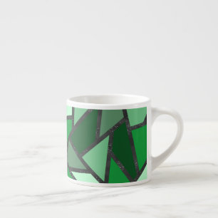 Tasse Expresso Tons de motif en vitrail vert