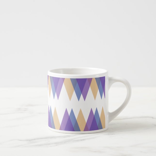 Tasse Expresso Triangles pourpre, bleu et jaune (Droite)