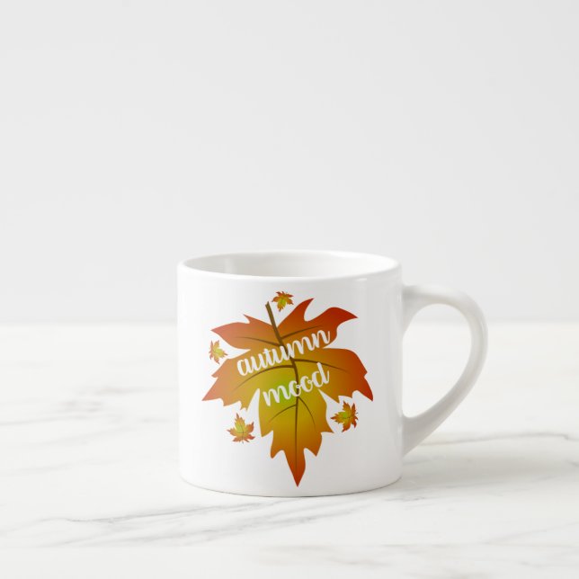 Tasse Expresso Typographie de l'humeur d'automne feuille d'érable (Droite)