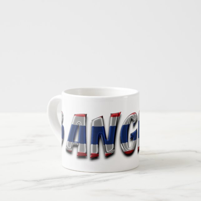 Tasse Expresso Typographie du drapeau thaïlandais Bangkok Thaïlan (Devant gauche)