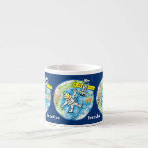 Tasse Expresso Un astronaute amusant dans l'espace et la bande de