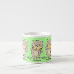 Tasse Expresso Un joli hamster souriant avec un dessin animé d'ar
