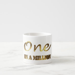 Tasse Expresso Un sur un million Elegant Gold Brown Typographie