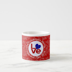 Tasse Expresso Union européenne ou UE Drapeau Coeur rouge AMOUR
