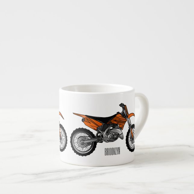 Tasse Expresso Vélo droit hors route moto / motocross dessin anim (Devant droit)