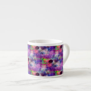 Tasse Expresso Vert de conception, aquarelle pourpre de texture