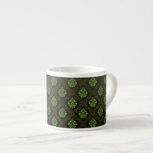 Tasse Expresso Vert floral de papier peint