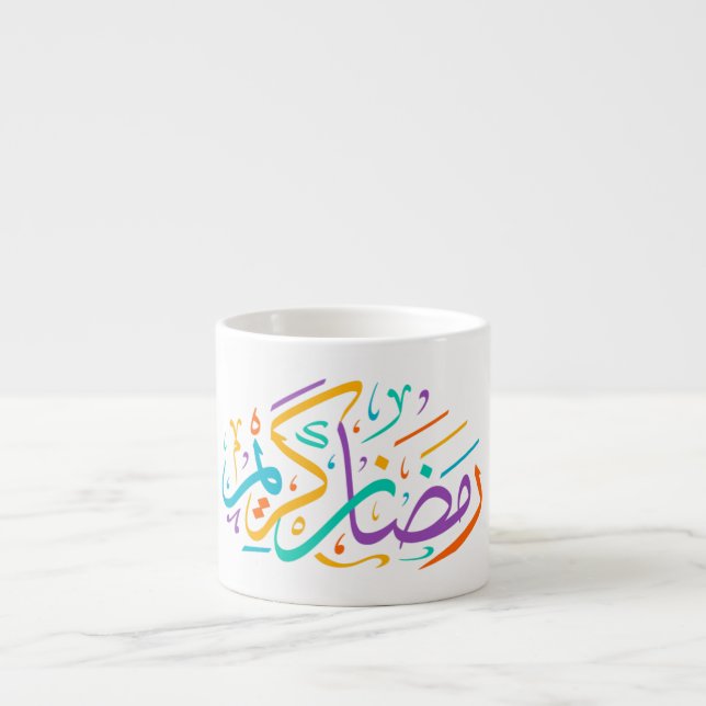 Tasse Expresso Vibrant Ramadan Kareem arabe calligraphie islamiqu (Devant)