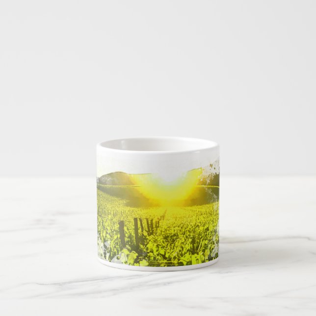 Tasse Expresso ~* Vignoble raisins Toscan coucher de soleil Itali (Devant)