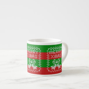 Tasse Expresso Vilain pull motif sonnettes Joyeux fils Xmas