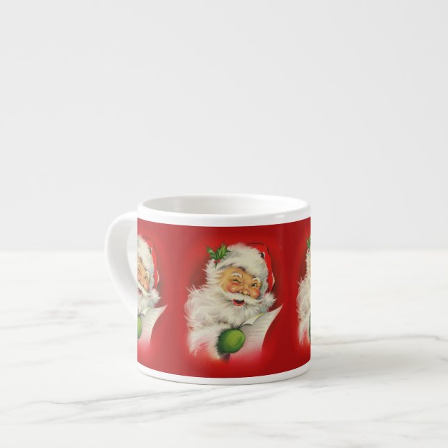 Tasse Expresso Vintage Noël Père Noël (Devant gauche)