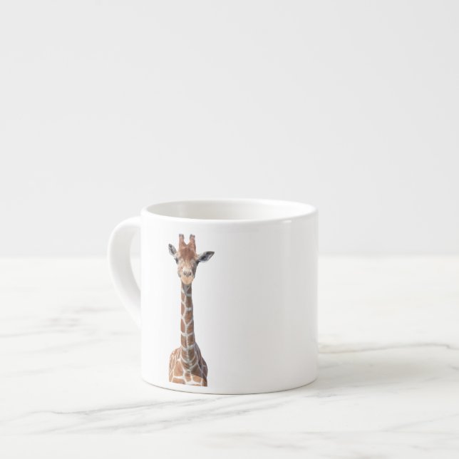 Tasse Expresso Visage mignon de girafe (Devant gauche)