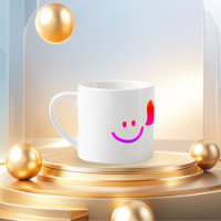 Visage souriant mignon avec coeur - Minimaliste Ha