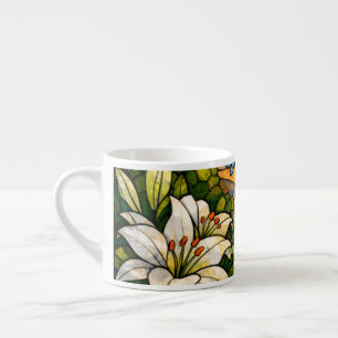 Tasse Expresso Vitraux Fleurs de Lys Papillons Soleil