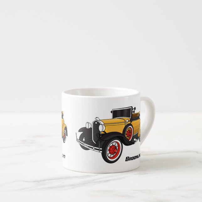 Tasse Expresso Voiture jaune classique 1931 (Devant droit)