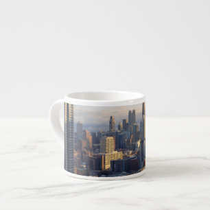 Tasse Expresso Vue du paysage urbain avec la lumière fantastique