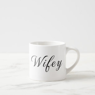 Tasse Expresso Wifey moderne noir Script femmes blanches